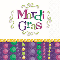 Mardi Gras Celebration Beverage Napkins Front_Flat
