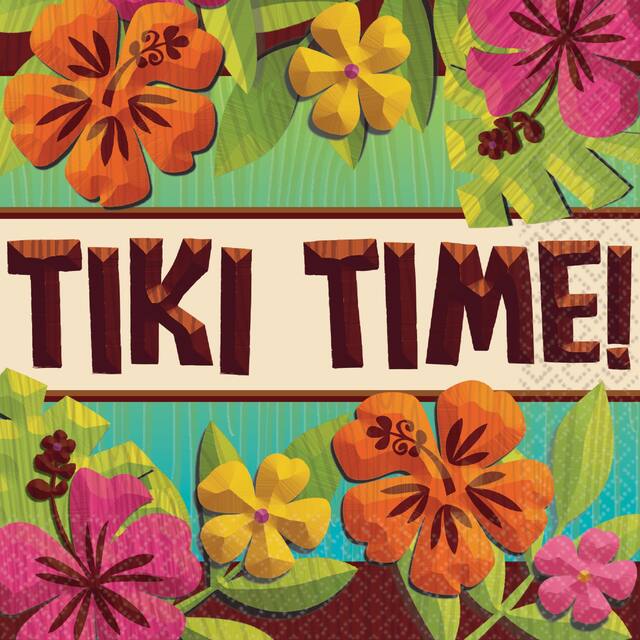 Serviettes de table pour boisson Tiki Time, paq. 125 Overhead_Flat