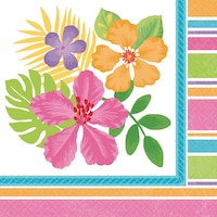 Colourful Hibiscus Beverage Napkins, 36-pk Front_Flat