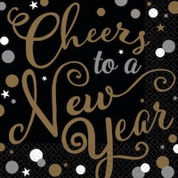 Bubbly Celebration Cheers to a New Year Beverage Napkins, 36-pk Front_Flat