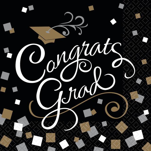 Serviettes à boissons Remise des diplômes sophistiquée, paq. 36 Front_Flat