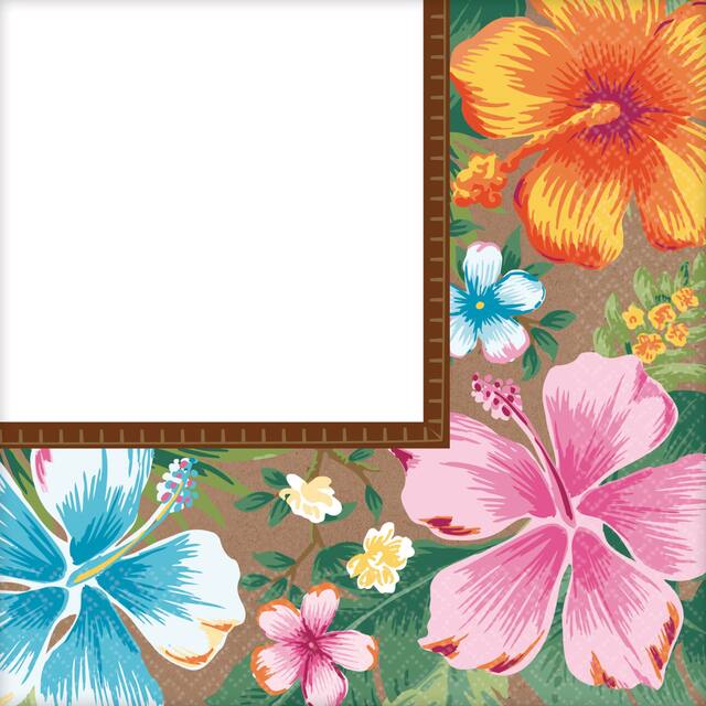 Serviettes de table pour boisson de l'Hibiscus clayi, paq. 36 Front_Flat