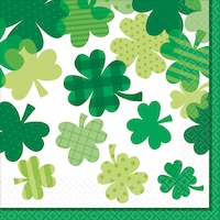 Blooming Shamrock Beverage Napkins, 36-pk Front_Flat