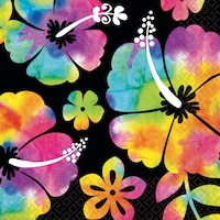 Neon Hibiscus Beverage Napkins, 36-pk Front_Flat