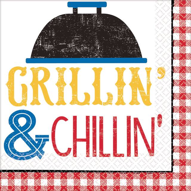 Serviettes pour boissons Pique-nique Barbecue, paq. 36 Overhead_Flat