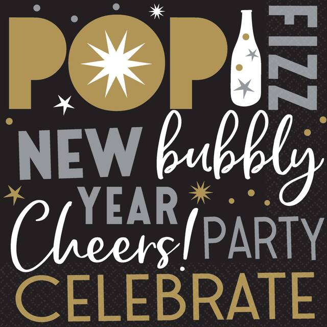 Serviettes pour boissons NYE Hexagon, paq. 125 Overhead_Flat