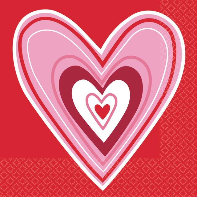 Serviettes pour boissons Souhaits de la Saint-Valentin, paq. 36 Front_Flat