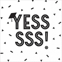 Confetti Grid Graduation Beverage Napkins, 36-pk Overhead_Flat