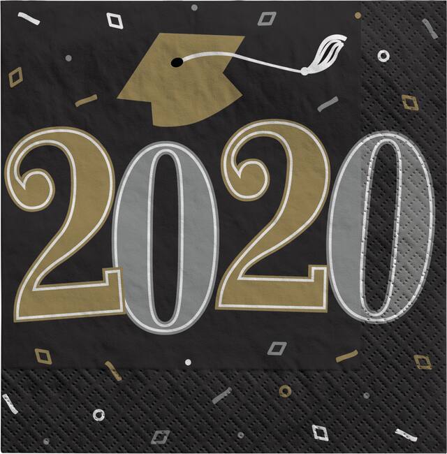 Well Done Class of 2020 Beverage Napkins, 36-pk Front_Flat