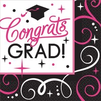 Sparkling Congrats Grad Lunch Napkins, 36-pk Front_Flat