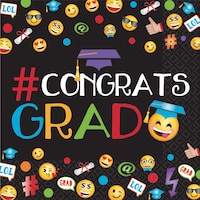 Serviettes de table pour remise de diplôme, Smiley, paq. 125 Front_Flat