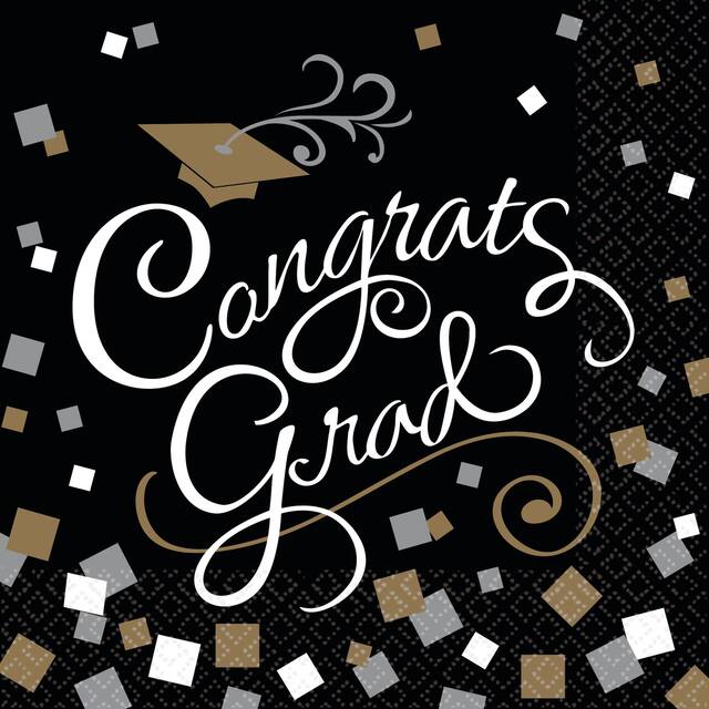 Serviettes de table Remise des diplômes sophistiquée, paq. 36 Front_Flat