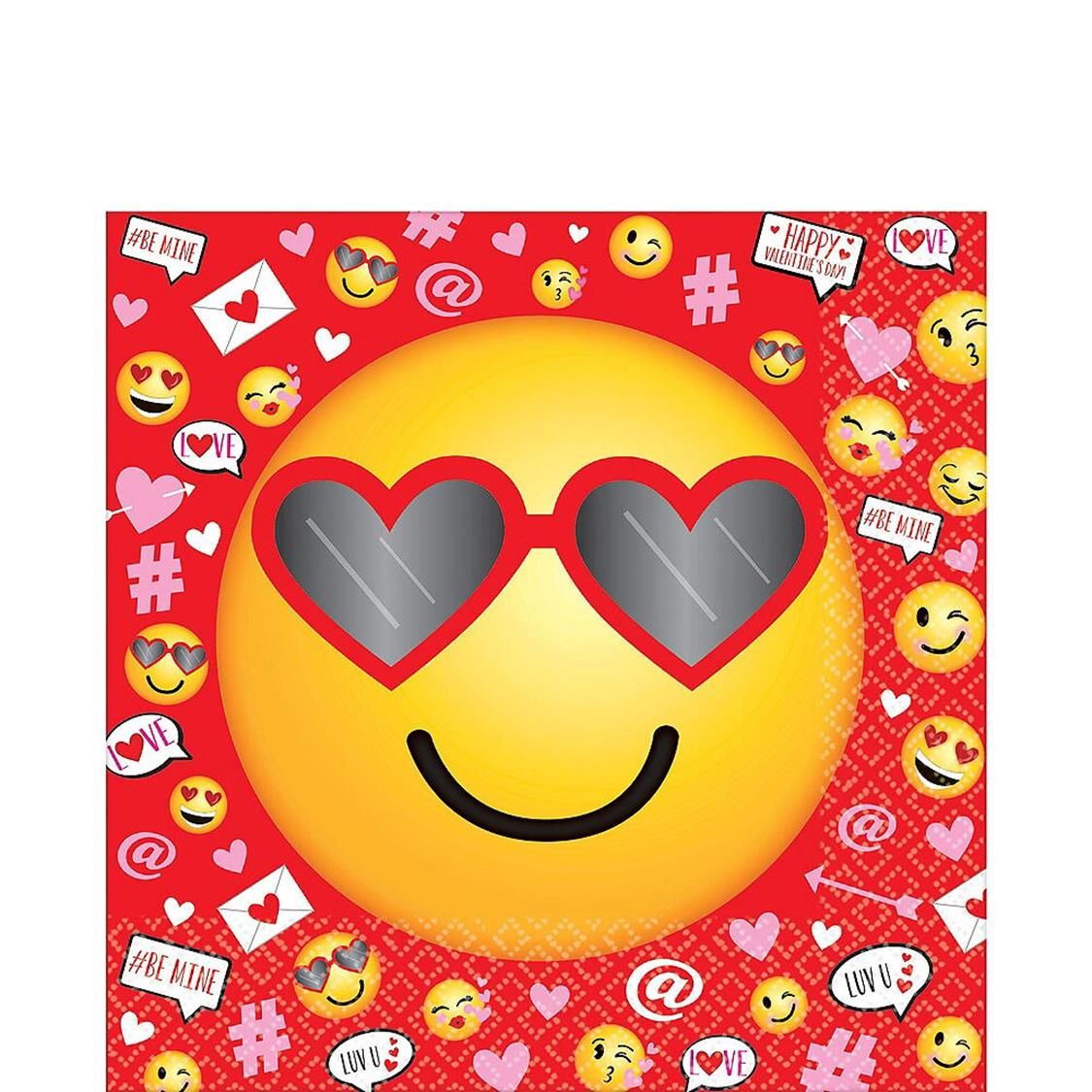 Serviettes de table pour la Saint-Valentin, Smiley, paq. 36 Front_Flat
