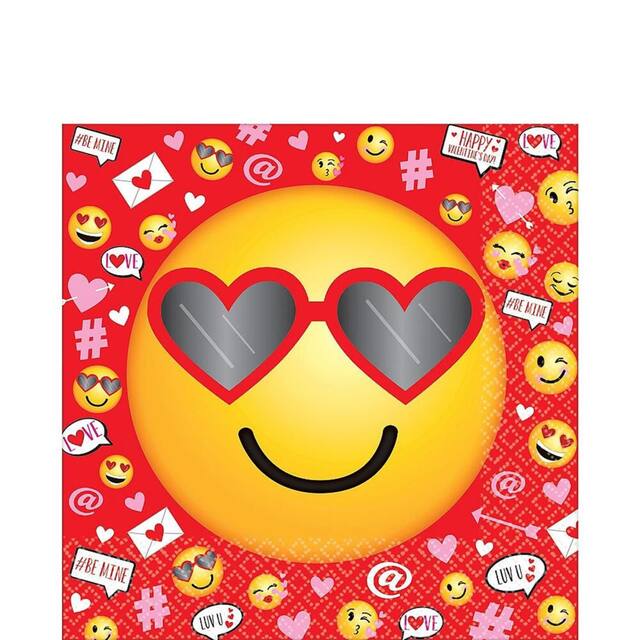 Smiley Valentine's Day Lunch Napkins, 36-pk Front_Flat