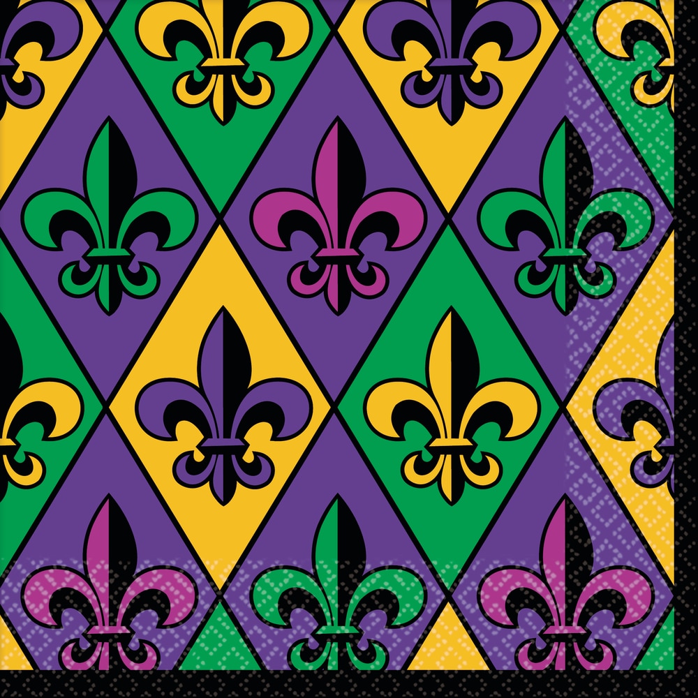 Mardi Gras Fleur-de-Lis Lunch Napkins, 36-pk | Party City