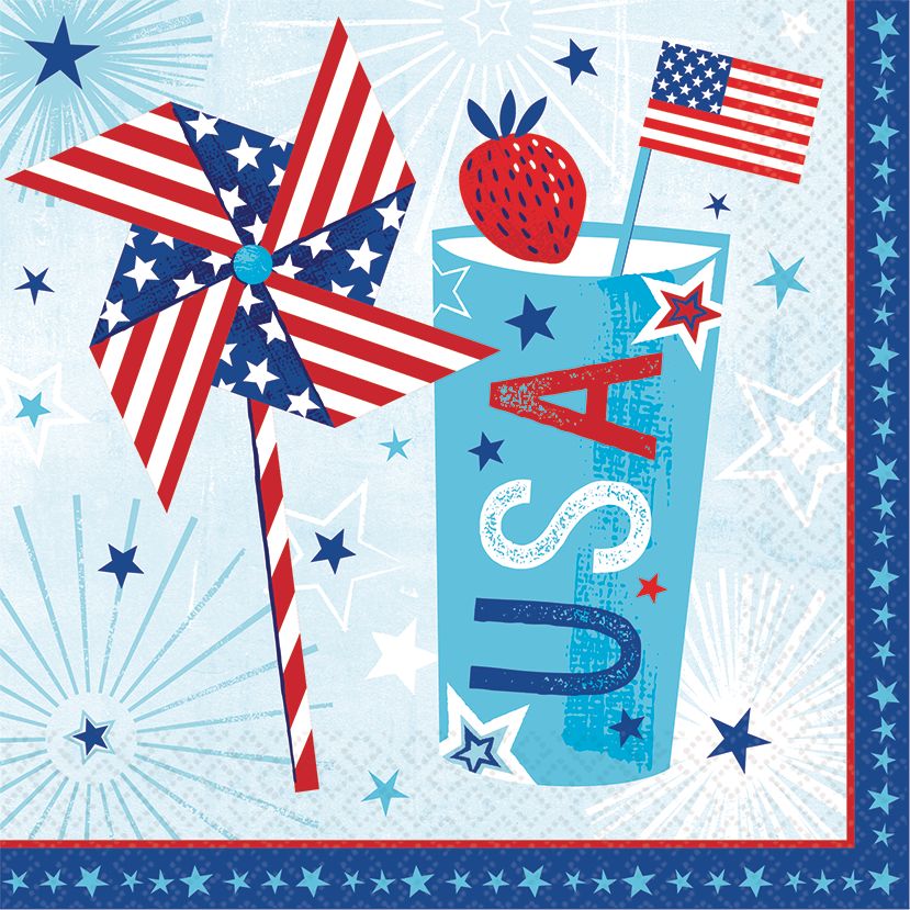 Patriotic Celebrate USA Lunch Napkins, 36-pk Front_Flat