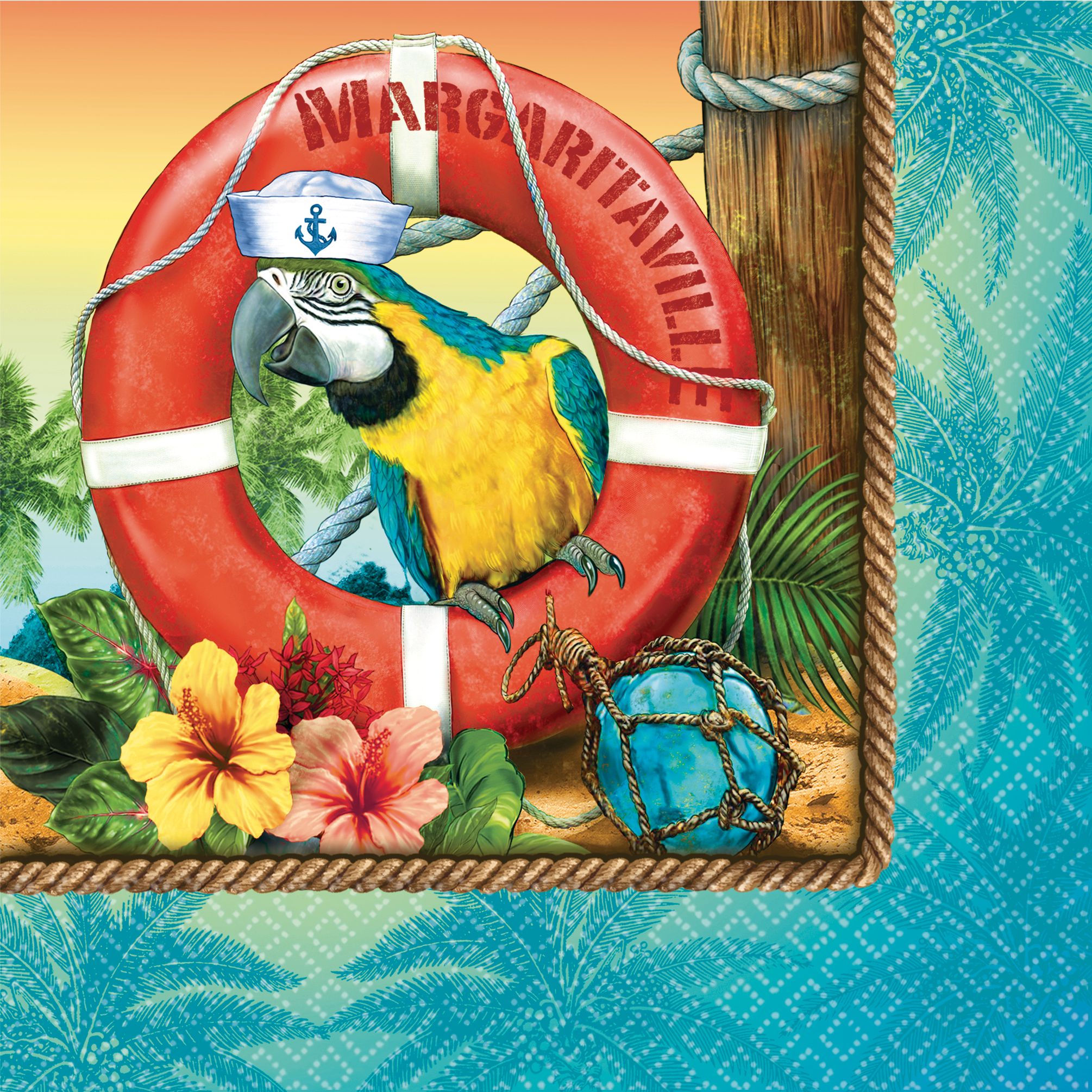 Margaritaville Lunch Napkins, 36-pk Front_Flat