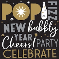 Serviettes de table Réveillon du jour de l'An, paq.125 Front_Flat