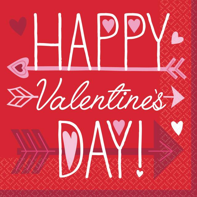 Valentine Wishes Lunch Napkins, 36-pk Front_Flat