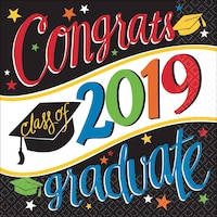 Serviettes de table pour remise de diplôme, colorées, paq. 36 Front_Flat