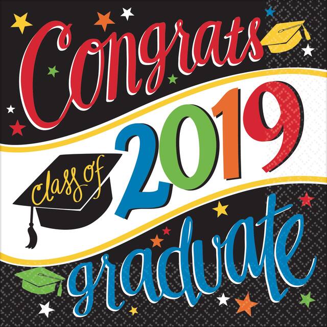 Serviettes de table pour remise de diplôme, colorées, paq. 36 Front_Flat