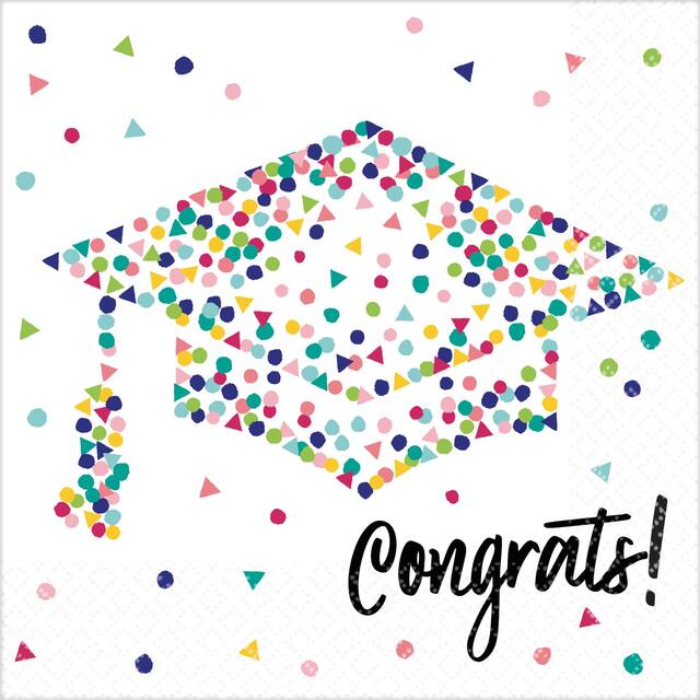 Yay Grad Lunch Napkins, 36-pk Front_Flat