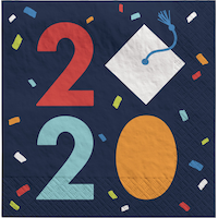Navy Graduate 2020 Lunch Napkins, 36-pk Front_Flat