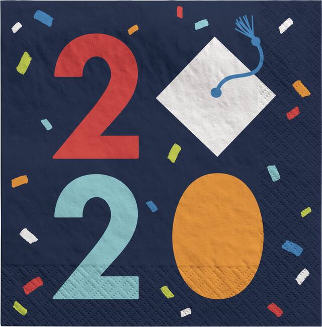 Serviettes de table Finissant 2020, bleu marine, paq. 36 Front_Flat