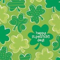 Playful Shamrock Lunch Napkins, 36-pk Front_Flat