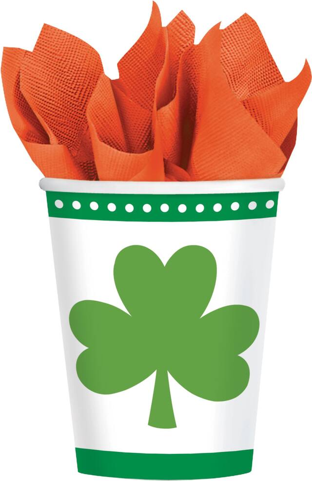 Lucky Shamrock Cups, 8-pk Front_Flat