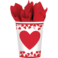 Confetti Hearts Valentine's Day Cups, 8-pk Front_Flat