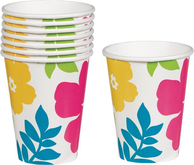 Gobelets hibiscus, blanc, paq. 25 Front_Elevated