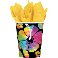 Hibiscus Paper Cups, Neon, 18-pk Front_Flat