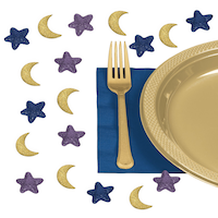 Glitter Star Eid Table Scatter, 32-pk Overhead_Plunge