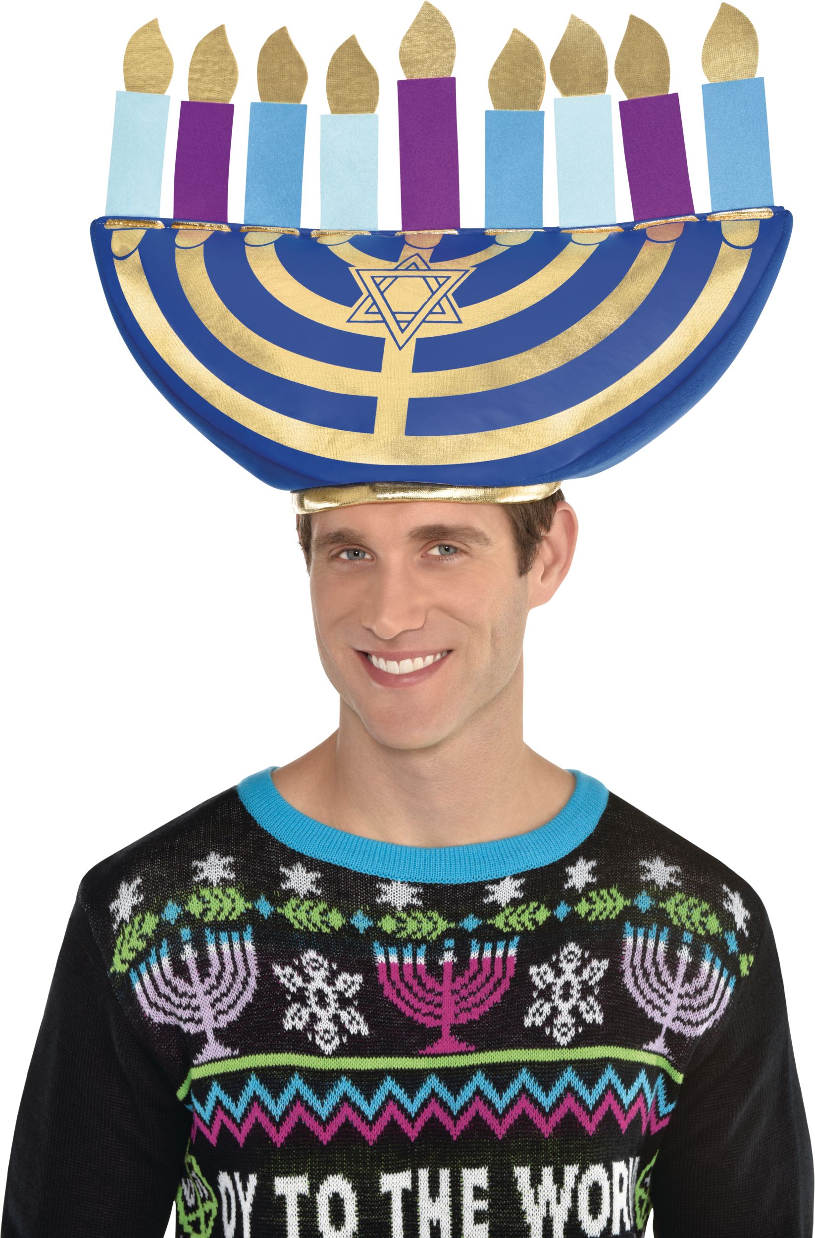 HAT MENORAH – Filzhut Für Chanukka-Partys, 33 X 45 Cm, Spaßiges Partyzubehör