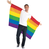 Adult Rainbow Body Flag Costume, Multi-Coloured, One Size, for Pride Front_Flat