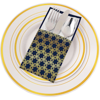 Metallic Hanukkah Celebration Cutlery Holders, 12-pk Overhead_Flat