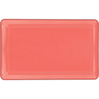 Plateau rectangulaire en plastique corail vif Overhead_Flat
