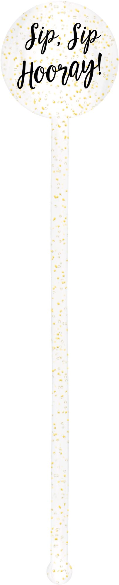 Bâtonnets à boisson à paillettes dorées Sip, Sip, Hooray, paq. 18 Front_Flat