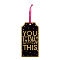 Étiquette de bouteille scintillante You Deserve This Front_Flat