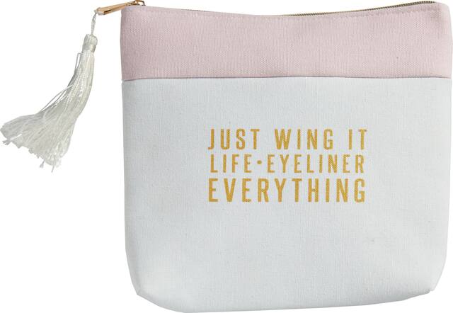 Just Wing It Makeup Bag Front_Flat