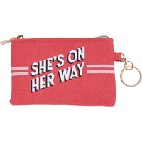 She's on Her Way Coin Purse Keychain Front_Flat
