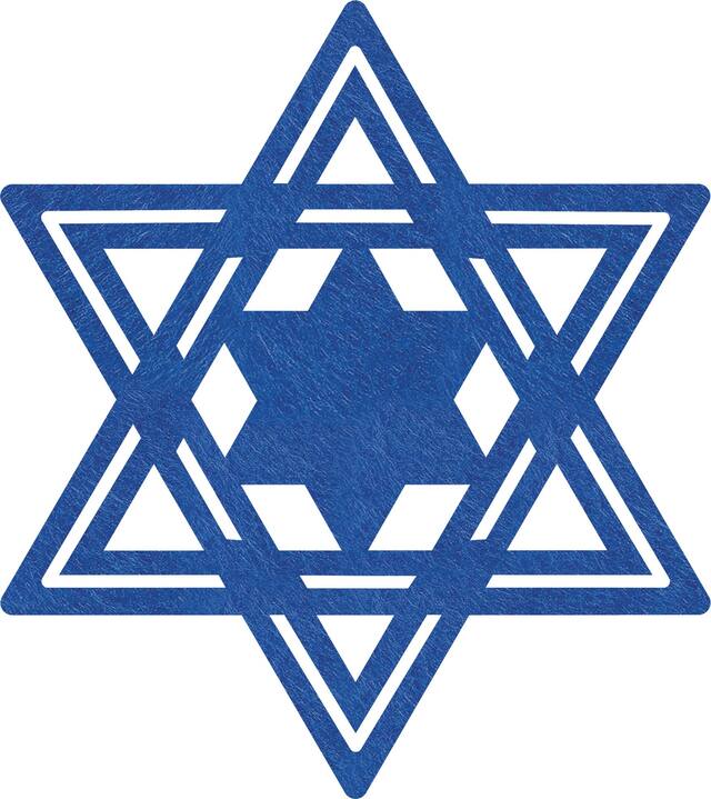 Star of David Vinyl Placemat, Blue, 17-in, for Hanukkah Front_Flat