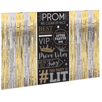 Décoration de scène de bal de fin d'année noir, or et argent Front_Angled_Right