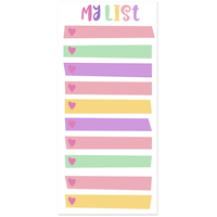 Pastel Hearts Magnet List Pad Front_Flat