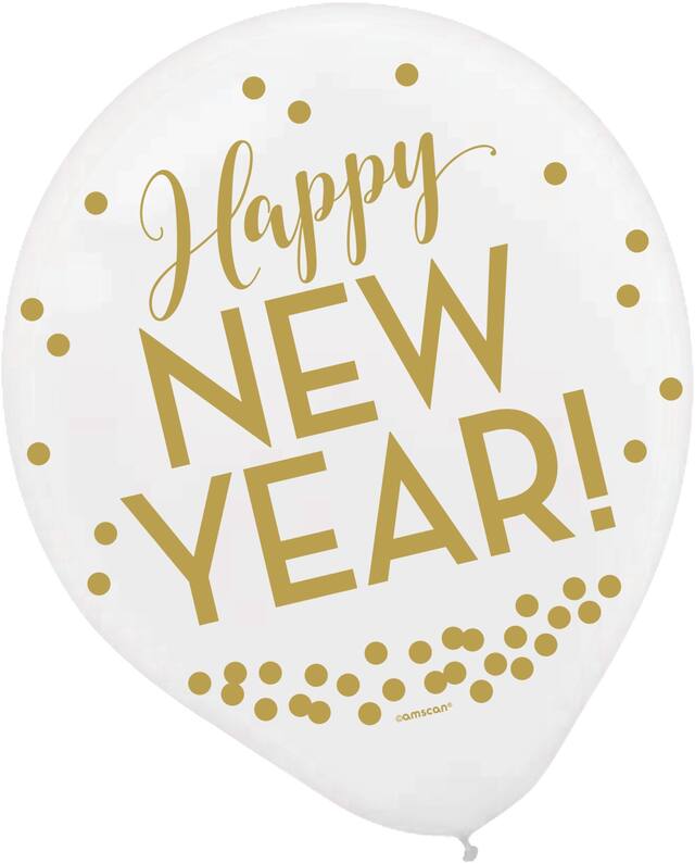 Countdown New Year's Balloons, 12-pk Front_Flat