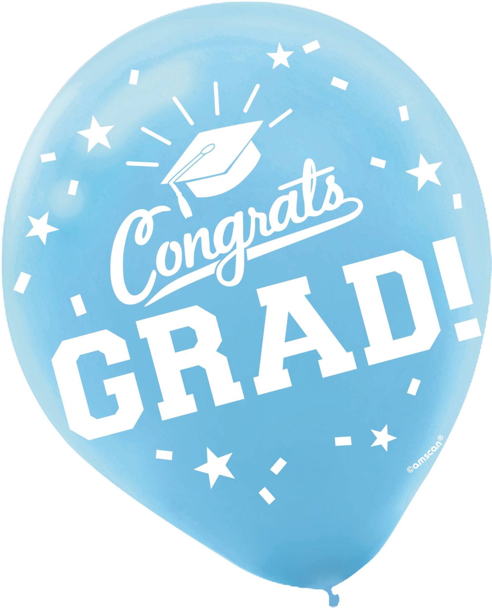 Congrats Grad Balloons, 15-pk Front_Flat