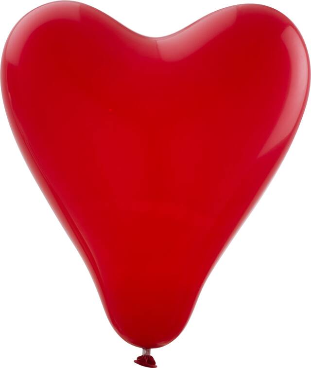 Heart Latex Balloons, Red, 12-in, 6-pk, for Valentine's Day/Anniversary Front_Flat