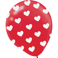 Ballons à imprimé de coeurs, paq. 6 Front_Flat