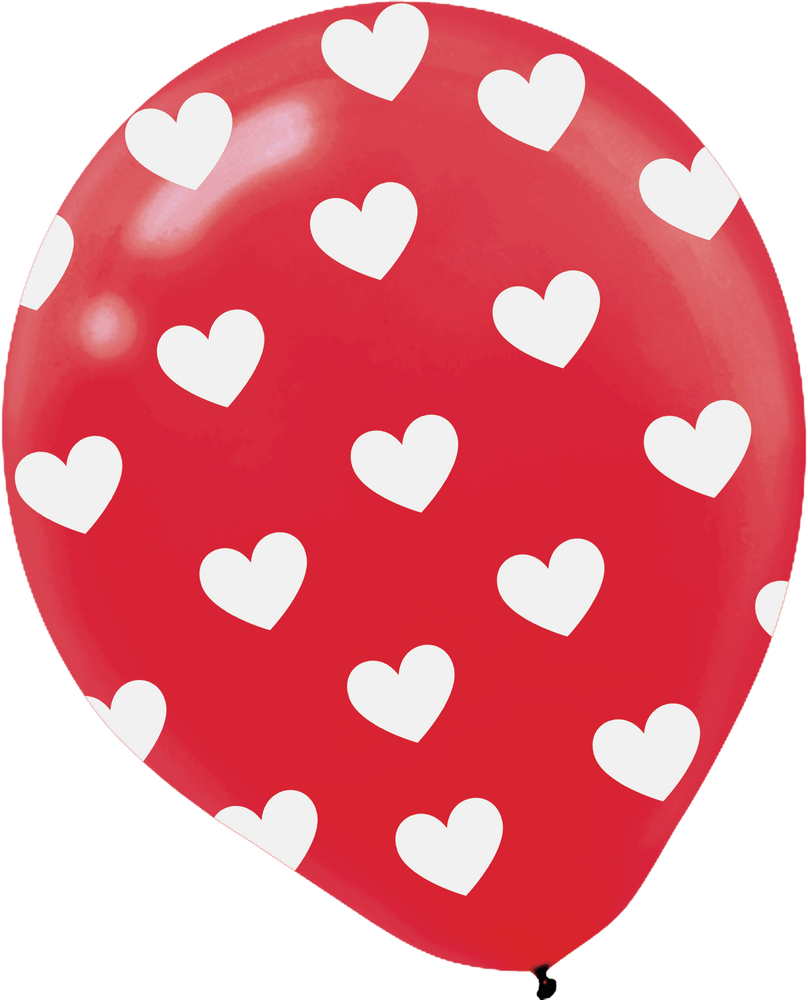 Heart Print Balloons, 6-pk | Party City